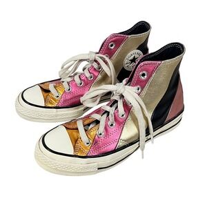 Converse Chuck Taylor All Star‎ 70 Hi Top Pink Gold Black Leather Sneakers US 6